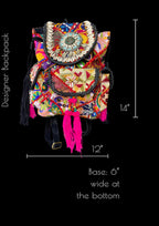 Azure Designer Backpack Sterling Silver Medallion - Carry Culture - Banjara Bags