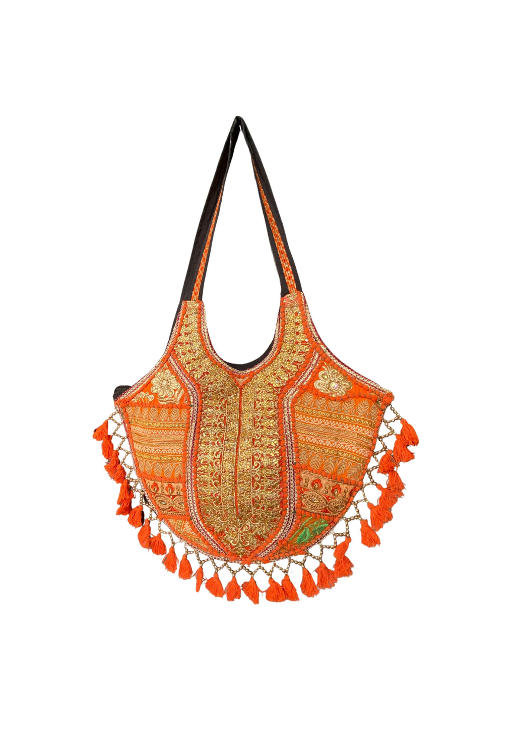 Mithra - Orange Tassles - Banjara Bags