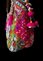 Aaliyah Designer Tote - Cowrie Shell and Micro-bead Medallion - Banjara Bags