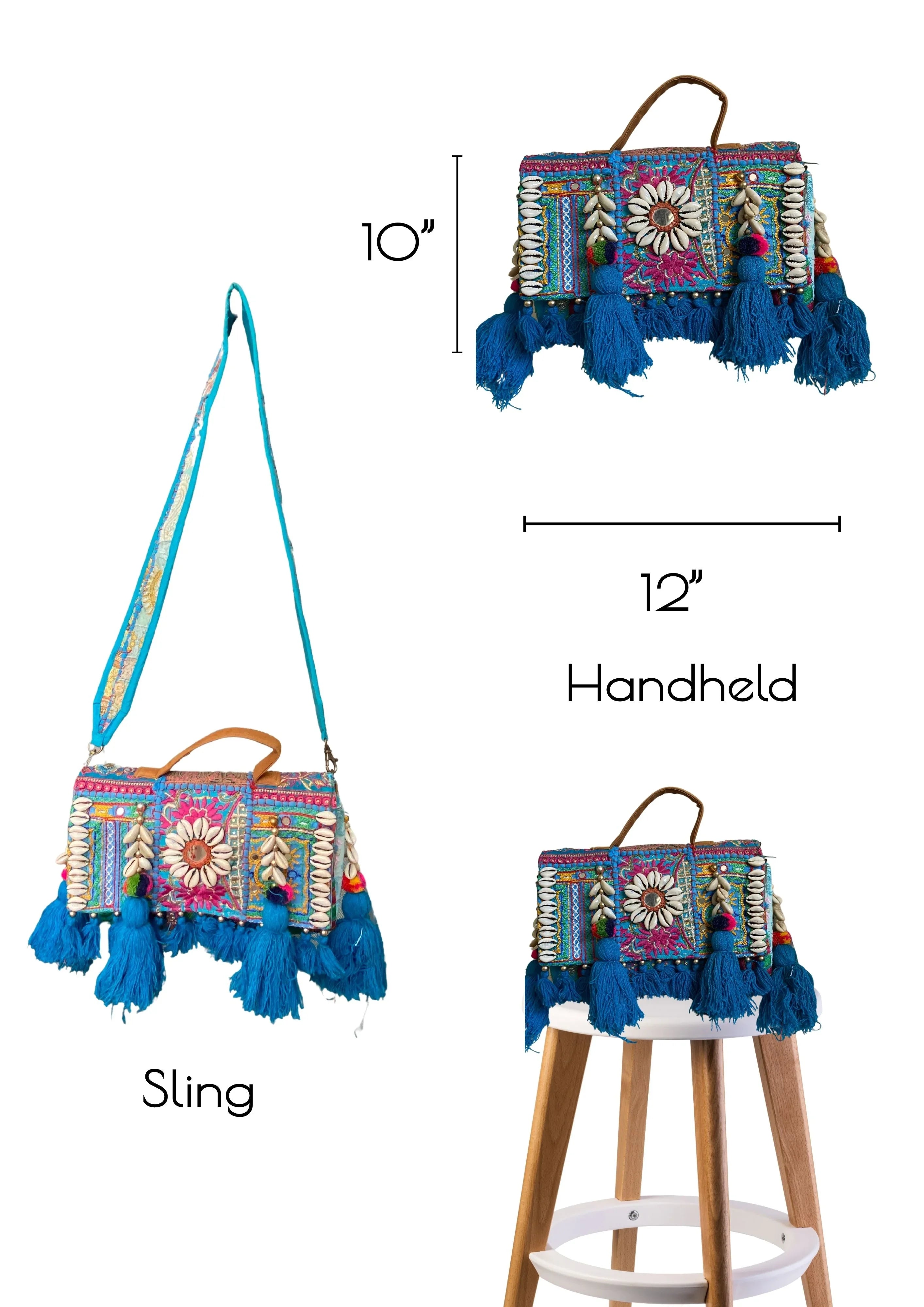 Ruhi - Soulful Elegance in Denim Blue - Banjara Bags