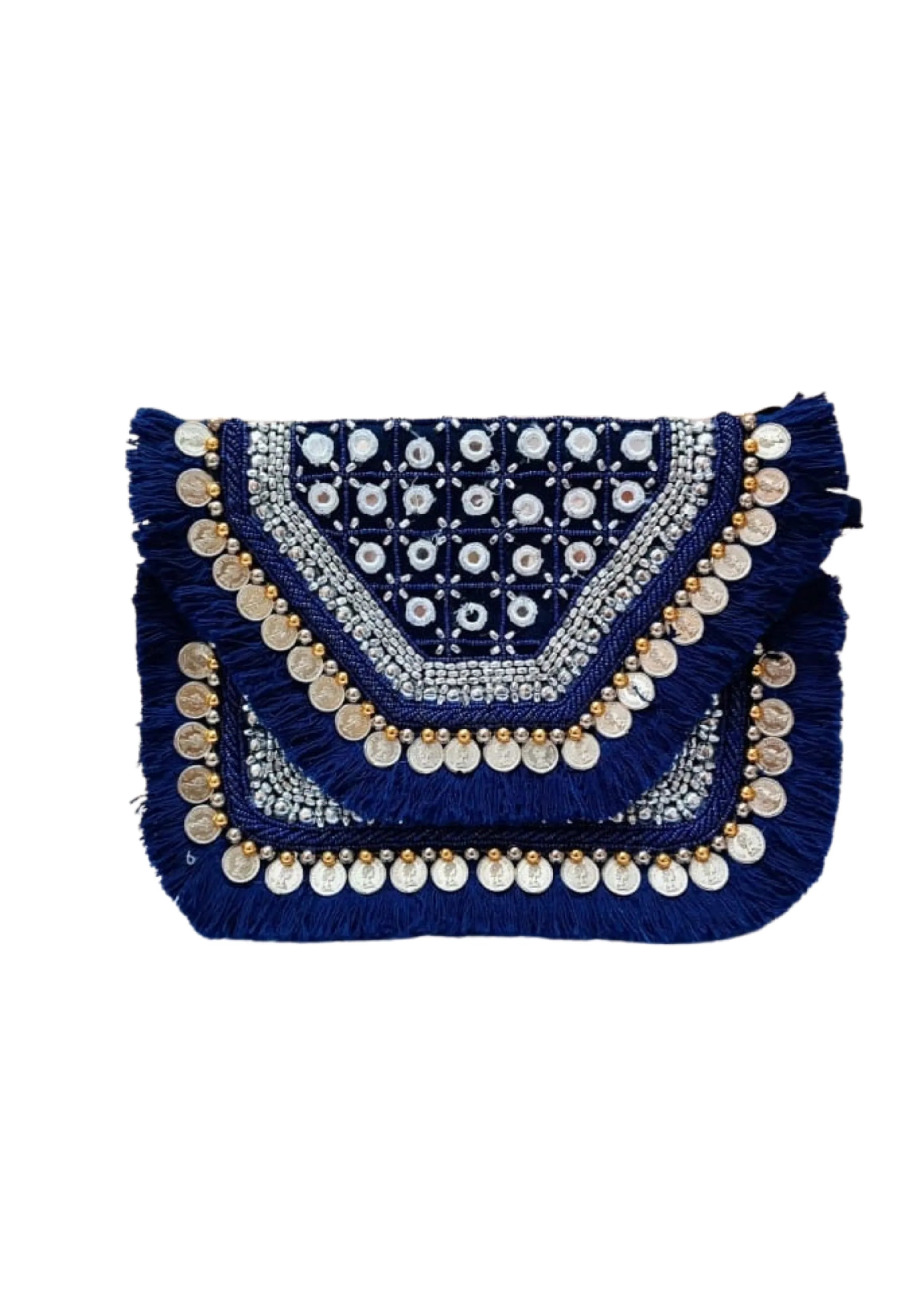 Athira - Midnight Blue Fringe - Banjara Bags