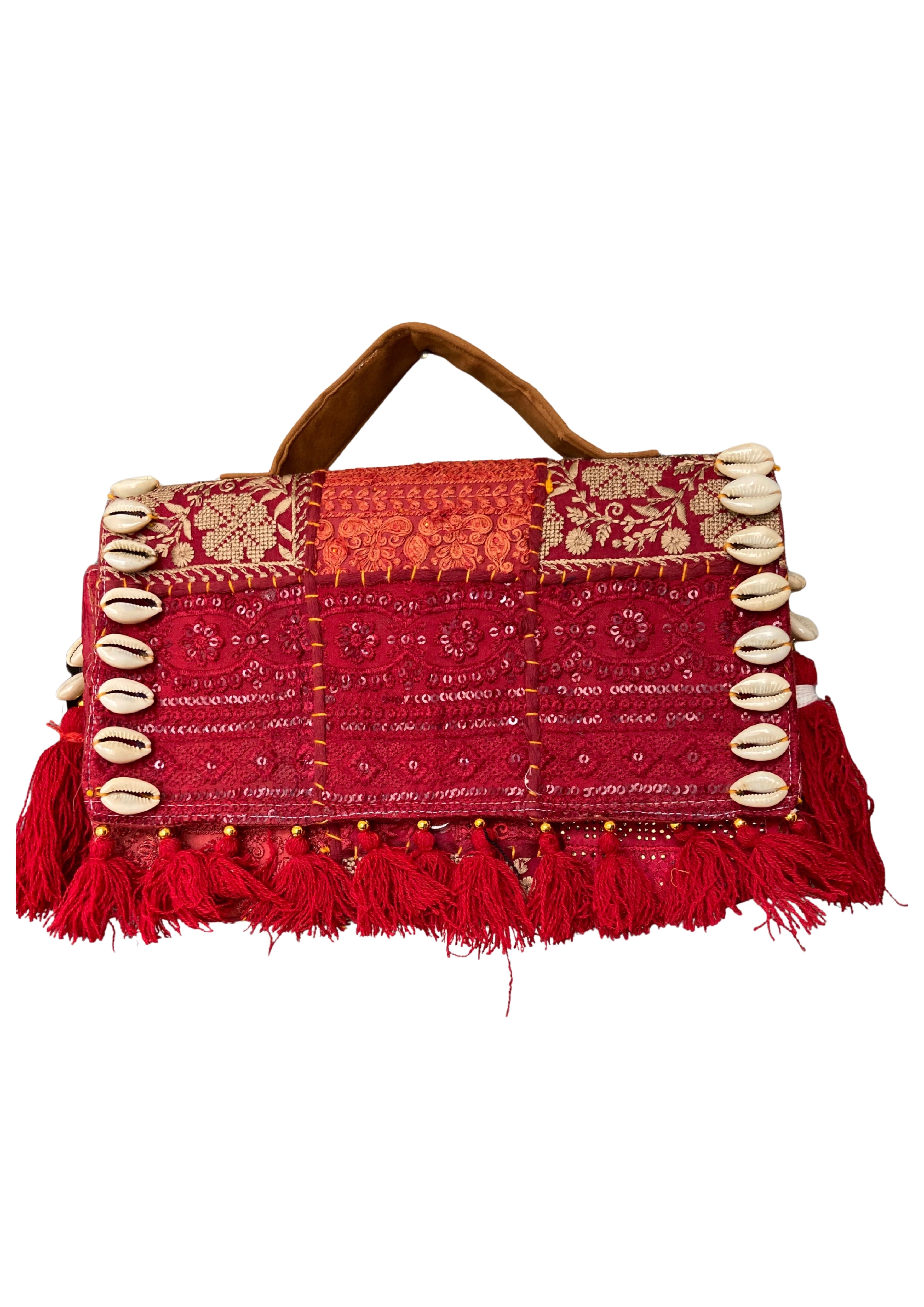 Ruhi - Luxury Handheld in Maroon - Banjara Bags