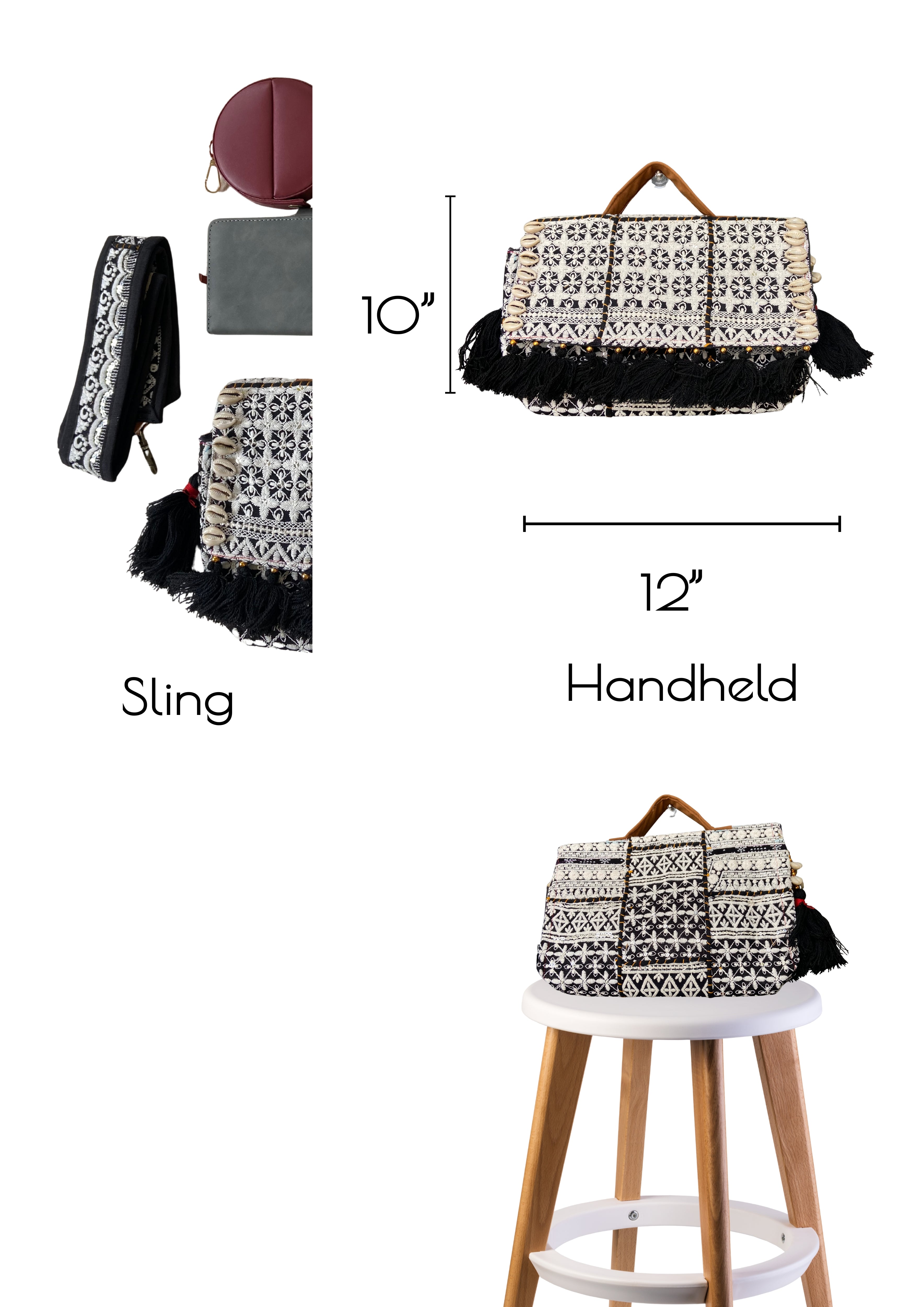 Ruhi - Soulful Elegance in Monochrome - Banjara Bags