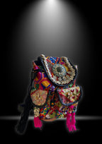Azure Designer Backpack Sterling Silver Medallion - Carry Culture - Banjara Bags