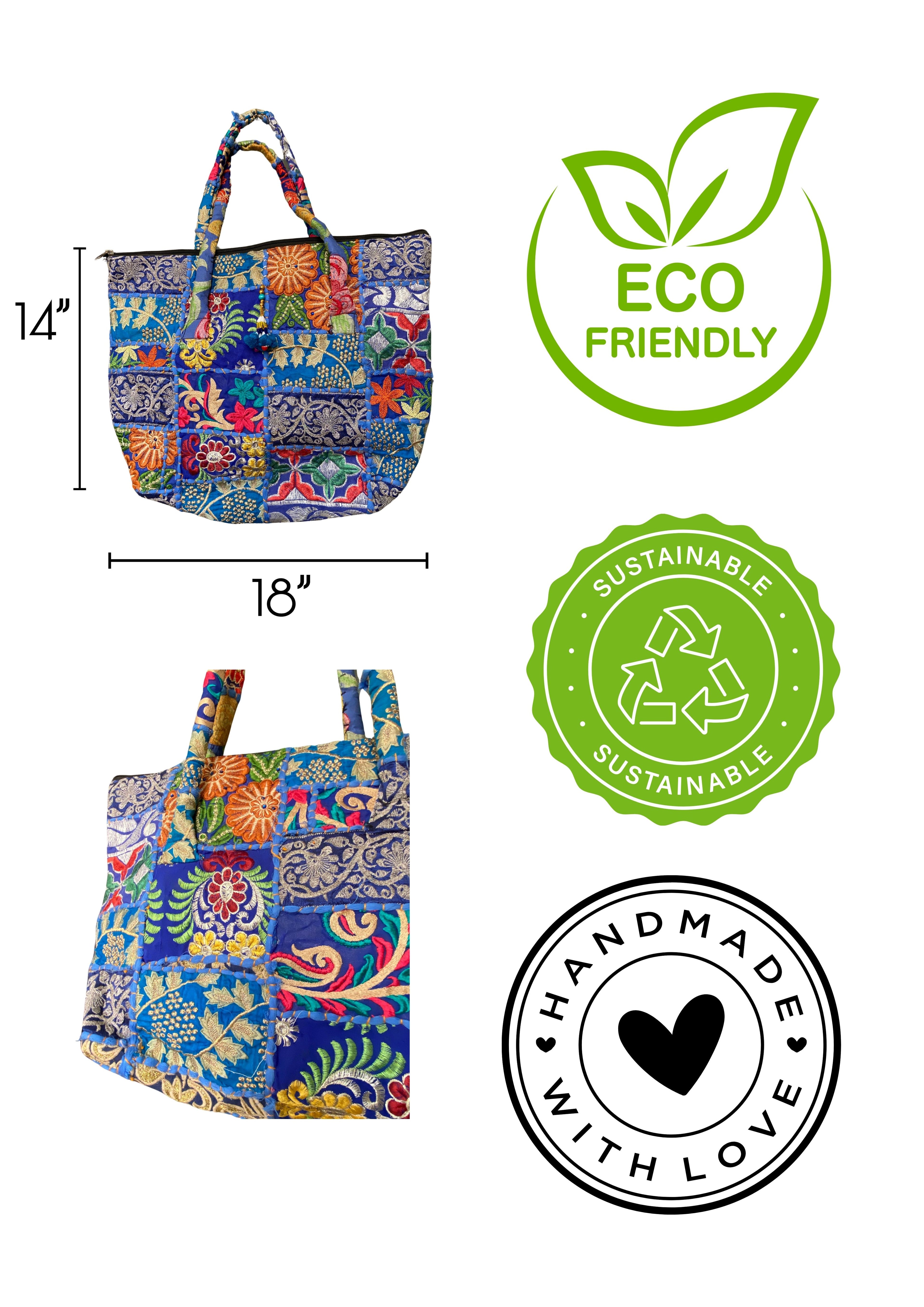 Manya - Royal Blue and Gold - Banjara Bags