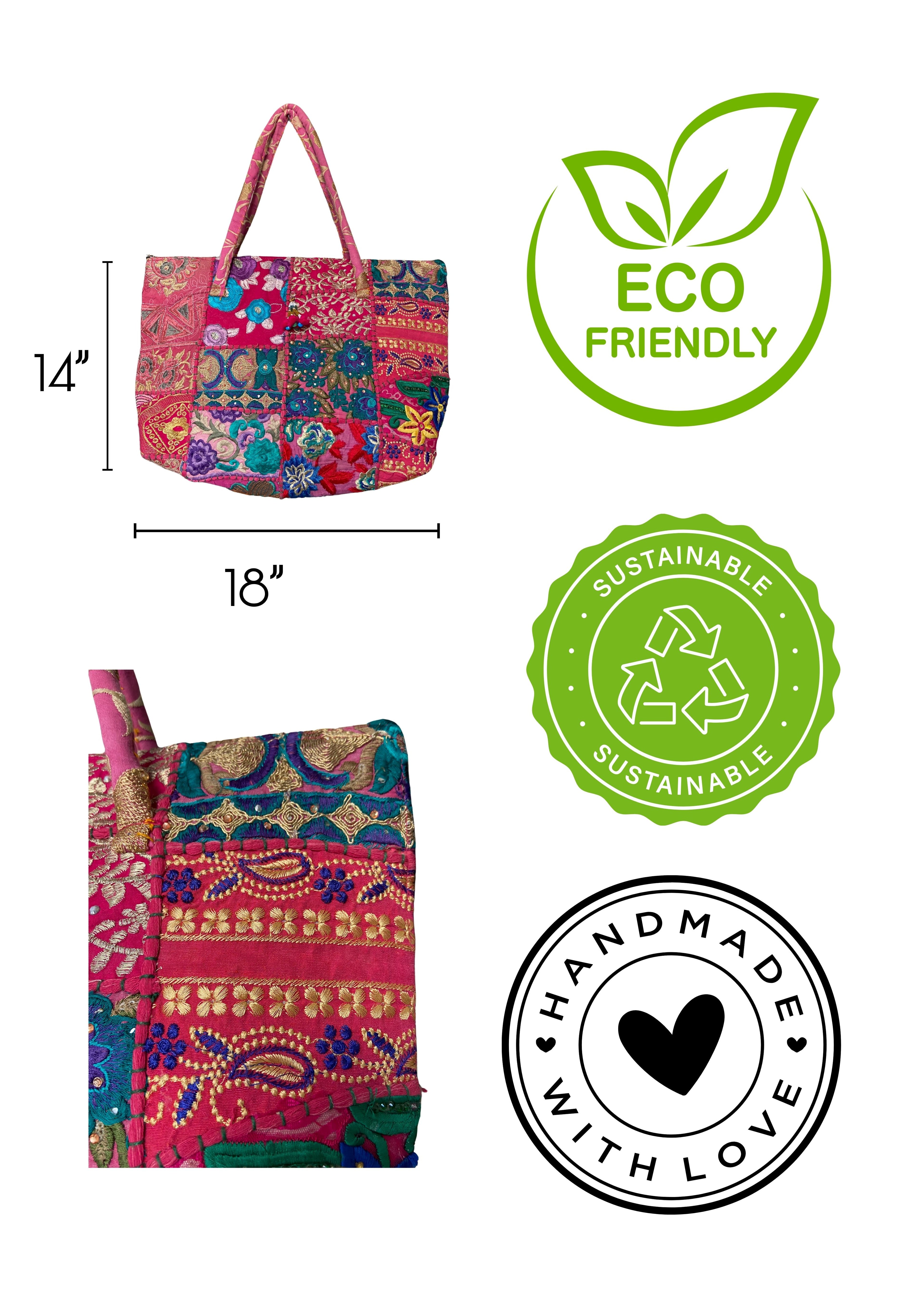 Manya - Rani Pink and Gold - Banjara Bags