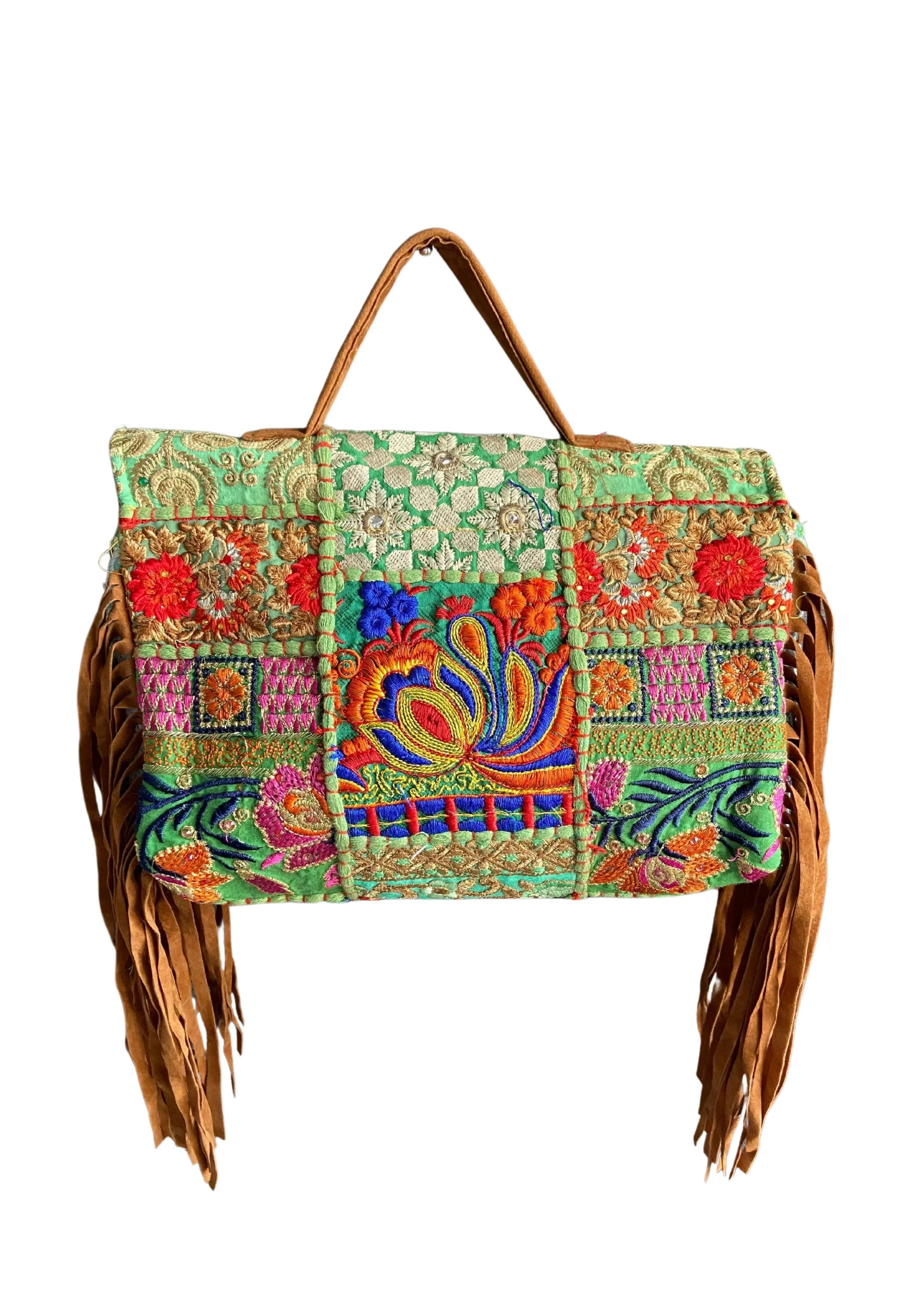 Ruhi - Soulful Elegance in Parrot Green - Banjara Bags