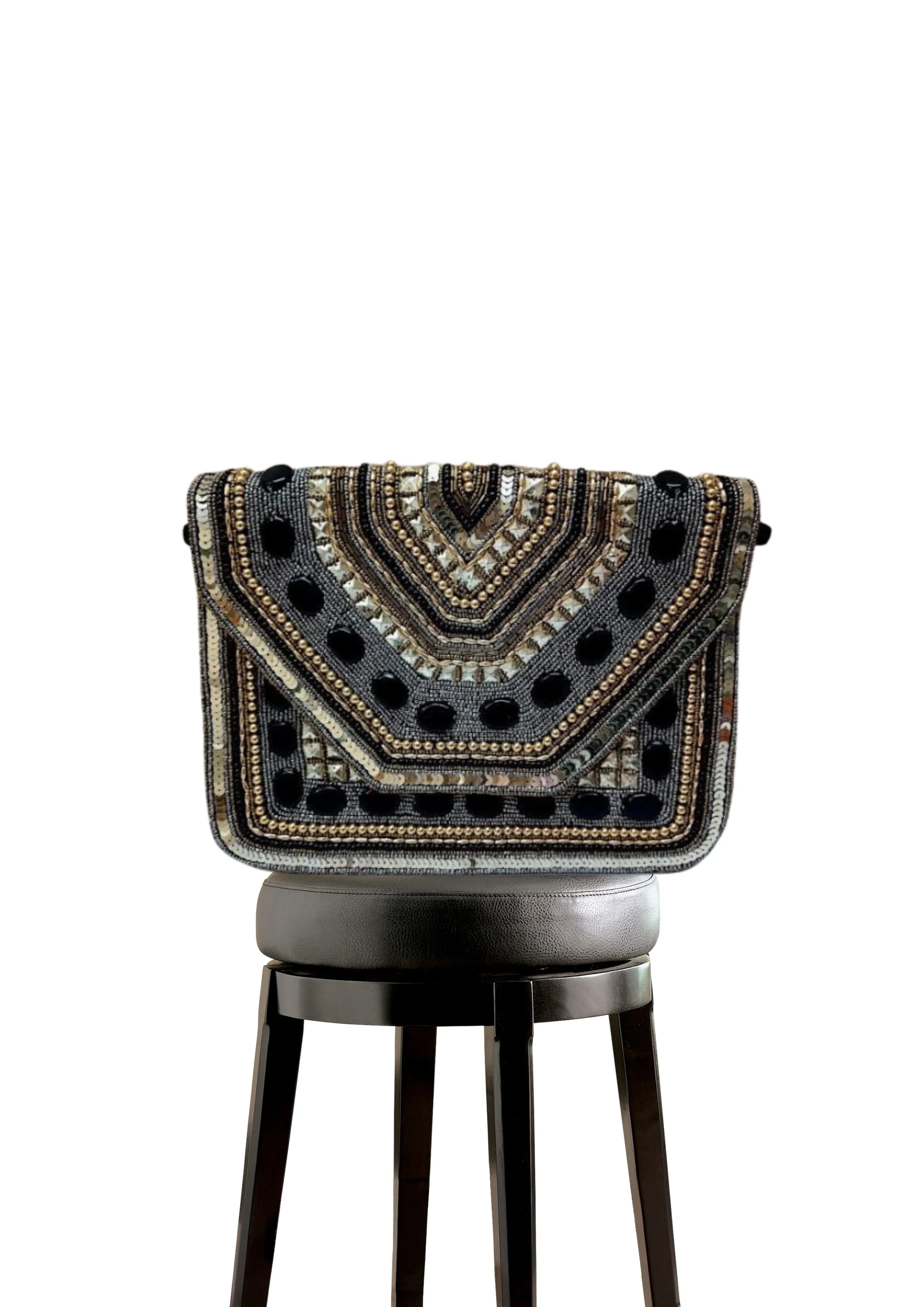 Athira - Black Beaded - Banjara Bags