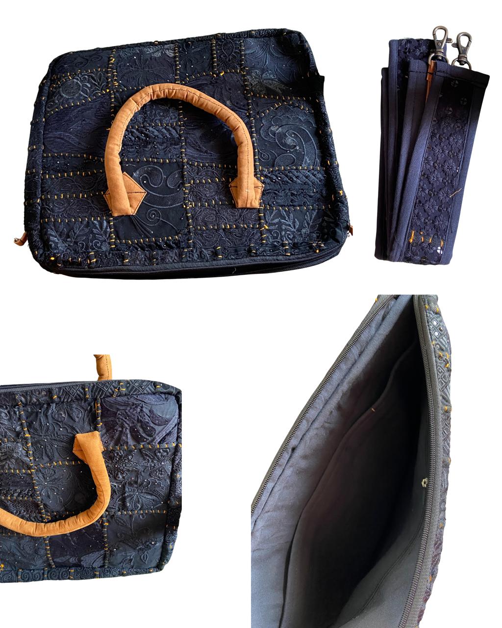 Shree - Black  Handcrafted  Banjara Laptop Bag XL 1.5